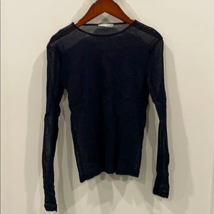 Zara Sheer Black Long Sleeve Top